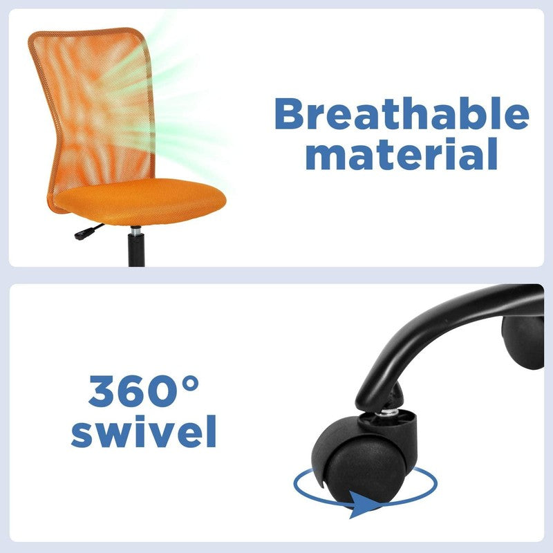 Ergonomic Armless Office Chair with Adjustable Height, Lumbar Support for Adults5