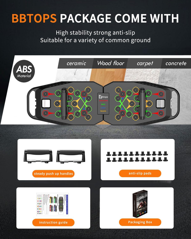 Push up Board, Pilates Bar & Fitness Accessories, 25 in 1 Foldable Push up Bar a6
