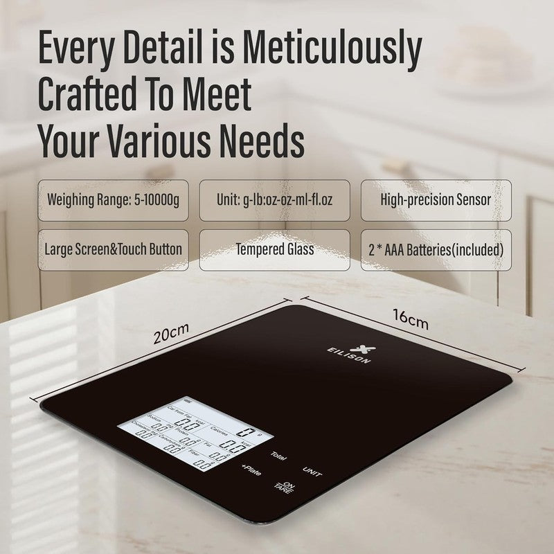 Smart Kitchen Scale with Bluetooth App, High Precision Digital Food Scale for Ba6