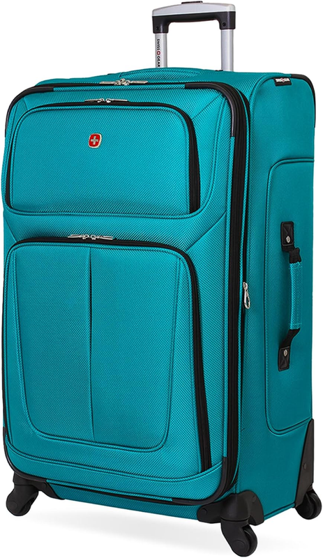 Large Softside Expandable Spinner Luggage Lightweight Travel Suitcase Teal11
