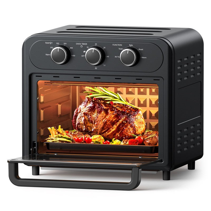1700W Air Fryer 14.8QT 5 in 1 Toaster Oven Oil Less Stainless Black4