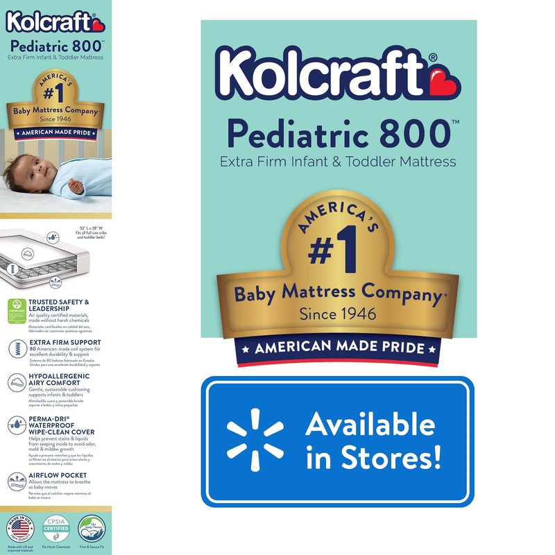 Pediatric 800 Crib Toddler Mattress Extra Firm 80 Coil Ultra Deluxe White1