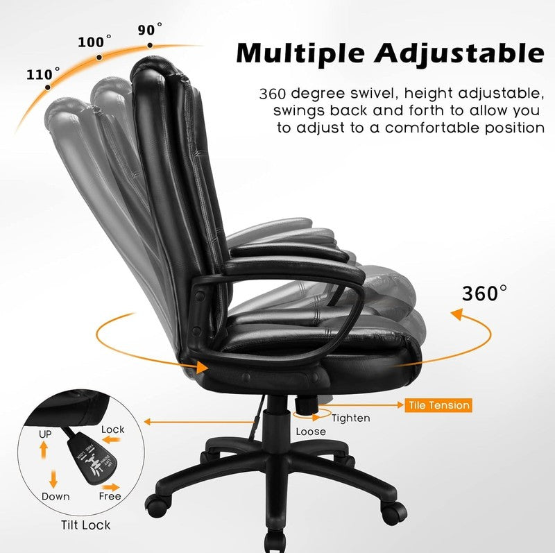 Big and Tall Home Office Computer Chair for Adults, High Back Desk Chair for Hea6