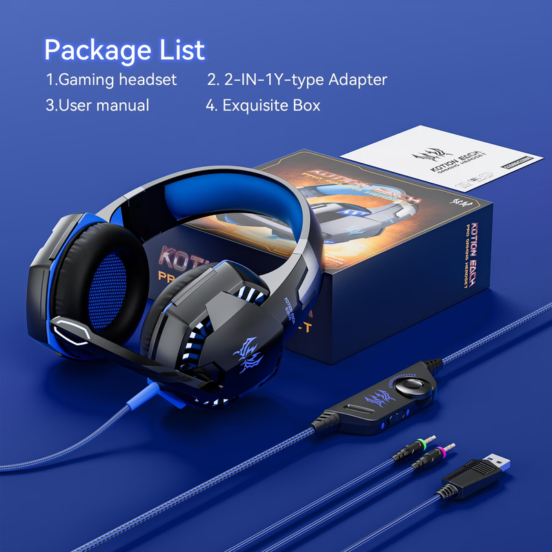 Gaming Headset PS5 PS5 Pro PS4 Xbox Series X/S PC 3.5mm Mic LED7
