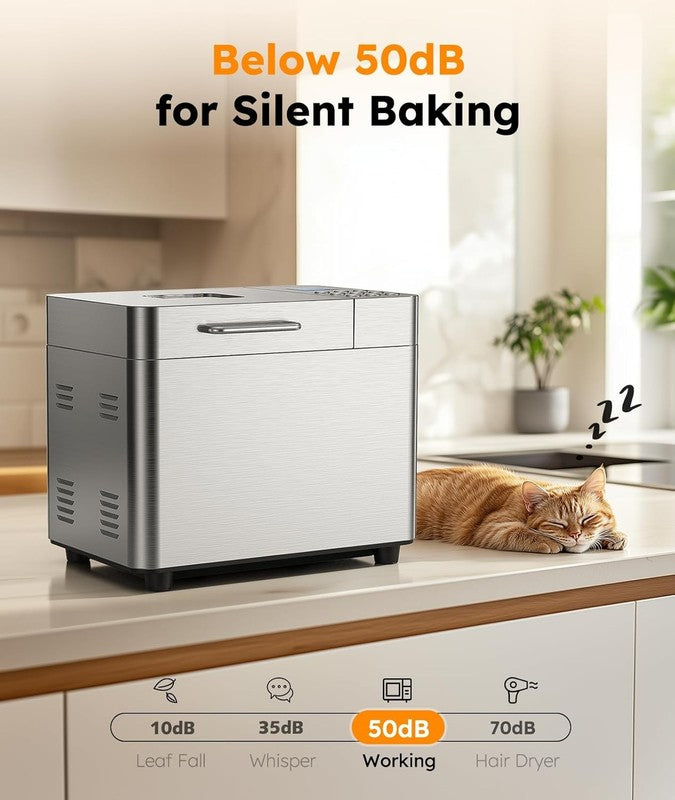 2LB 17-in-1 Bread Maker Machine Stainless Steel Automatic Non-Stick7