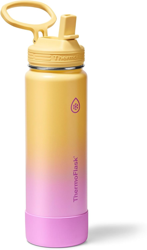 24oz Insulated Water Bottle Stainless Steel Spout Lid Leakproof Hot Cold1