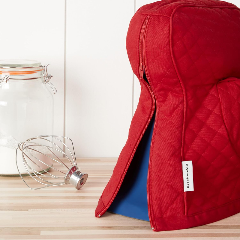 KitchenAid Tilt Head Stand Mixer Cover Quilted Cotton Storage Pocket Red5