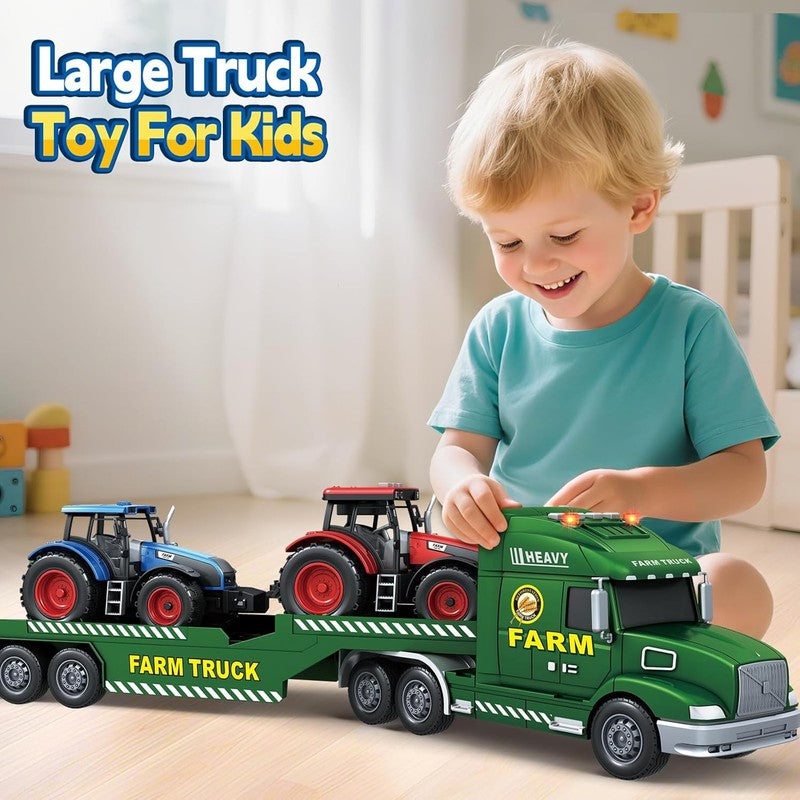 Toddler Boy Toys, Extra Large Farm Truck with Tractors, 3 in 1 Vehicle Car Truck5