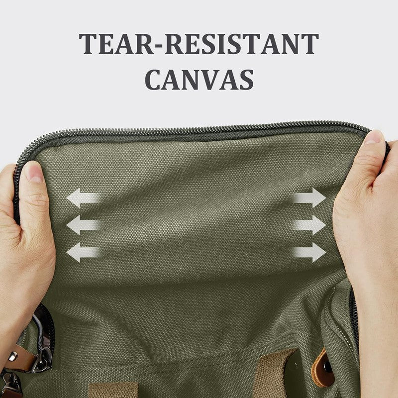 Canvas Duffle Bag for Travel 60L Duffel Overnight Weekender Bag (Army Green)1