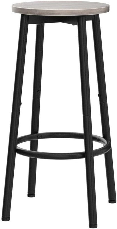 Set of 2 Bar Stools Kitchen Round Chairs with Footrest Sturdy Steel Frame4
