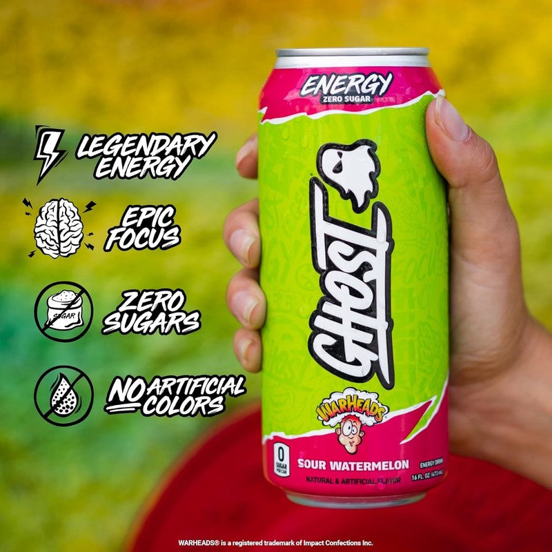 Warheads Sour Watermelon Energy Drink 12 Pack   200mg Caffeine, Gluten Free3