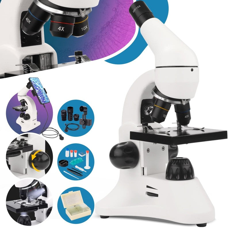 Compound Microscope 40X–2000X for Students Kids Adults + Slides & Adapter4
