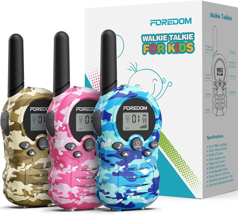 Kids Walkie Talkies 3 Pack Long Range Army Toy Radios Boys & Girls 3 120