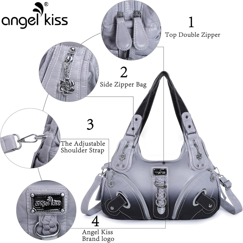 Angelkiss Women’s Large Hobo Satchel Shoulder Handbag Purse5