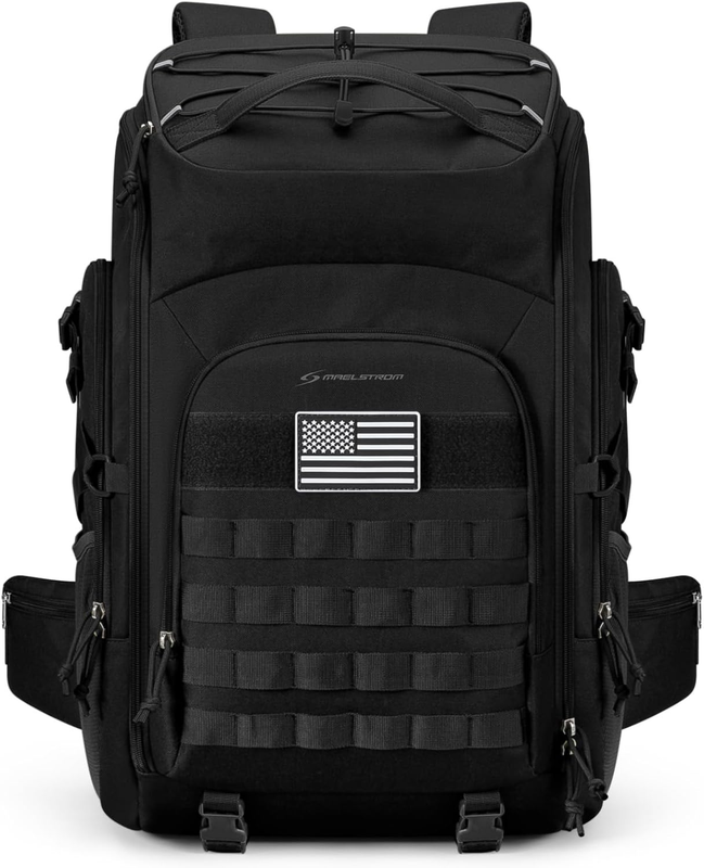 Tactical Backpack 40L Men Water Resistant Hiking Camping Gym Molle Black0