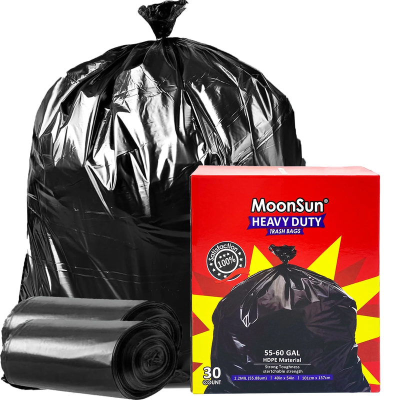Heavy Duty 55 60 Gallon Black Trash Bags, 30 Count Contractor Liners10