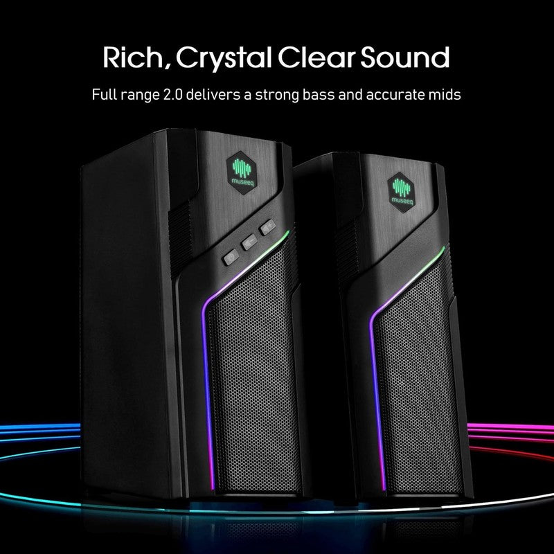 W 206RE RGB Desktop Speakers Bluetooth USB PC Stereo 21 LED Modes6