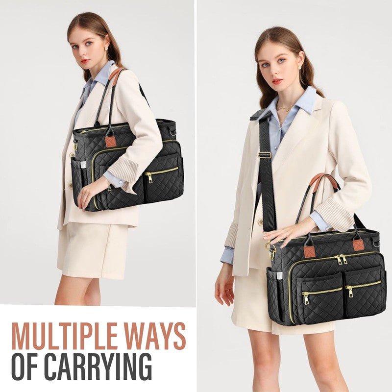 Large Capacity Womens Work Bag Multi-Functional Teacher Tote Bag with Laptop Com4