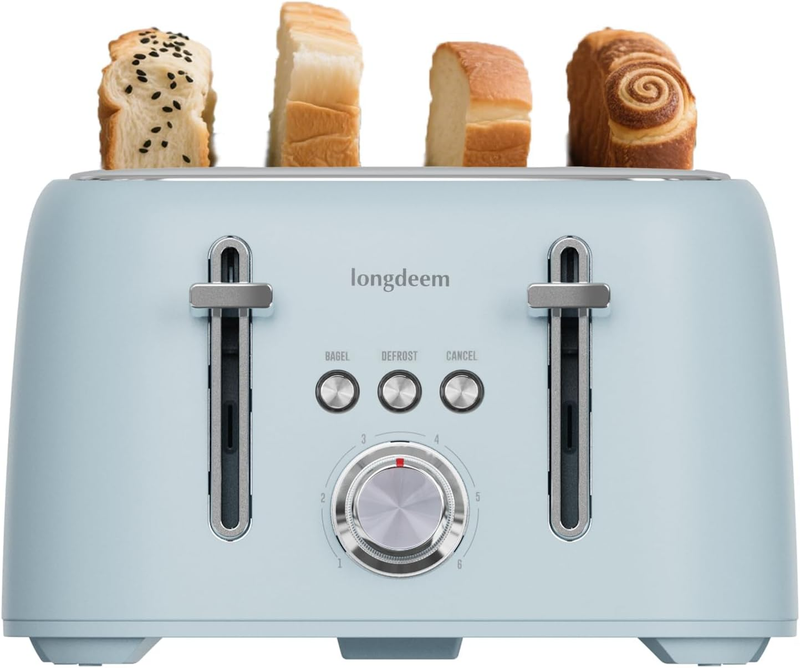 4 Slice Stainless Steel Toaster Extra Wide Slots High Lift 6 Browning Blue0