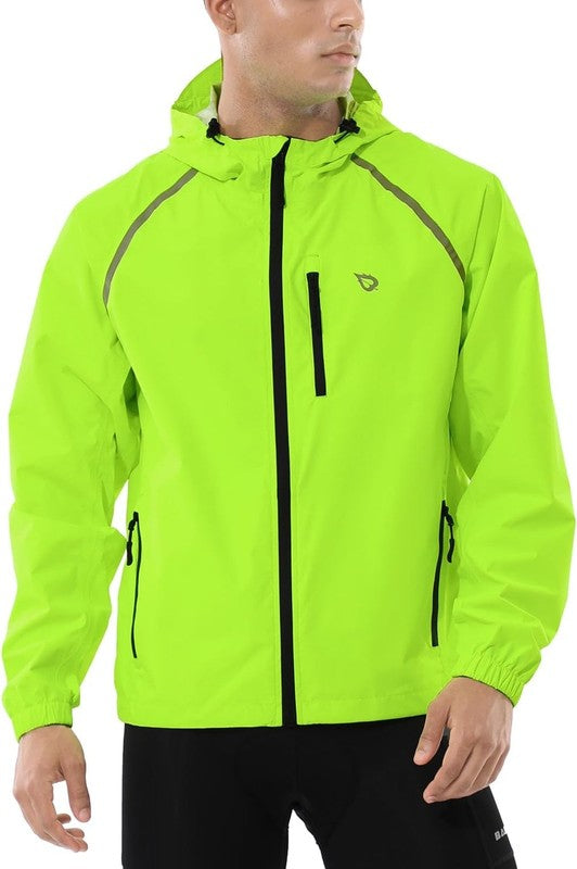 Men’s Waterproof Rain Jacket Lightweight Windbreaker Packable Reflective1