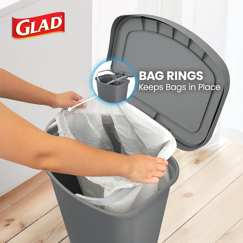 Kitchen Trash Can 13 Gallon Step Pedal Lid Odor Proof Grey Bin4