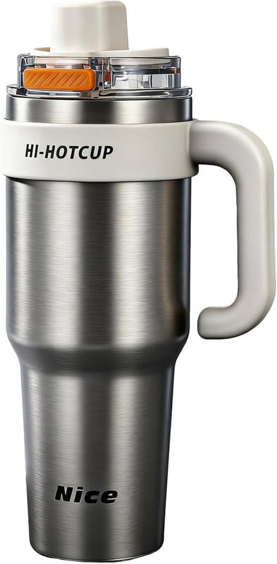 40oz Stainless Steel Tumbler w/ Handle Straw Lid Insulated Pale Sage0