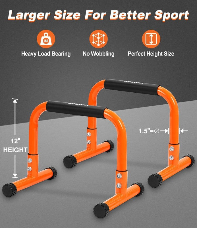 12" Push Up Parallettes & Dip Bars Foam Handles Calisthenics L Sit Handstand6