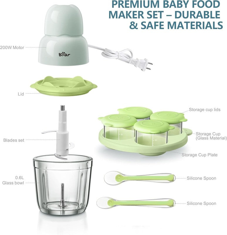 Baby Food Maker Processor Blender with Containers & Silicone Spoons6