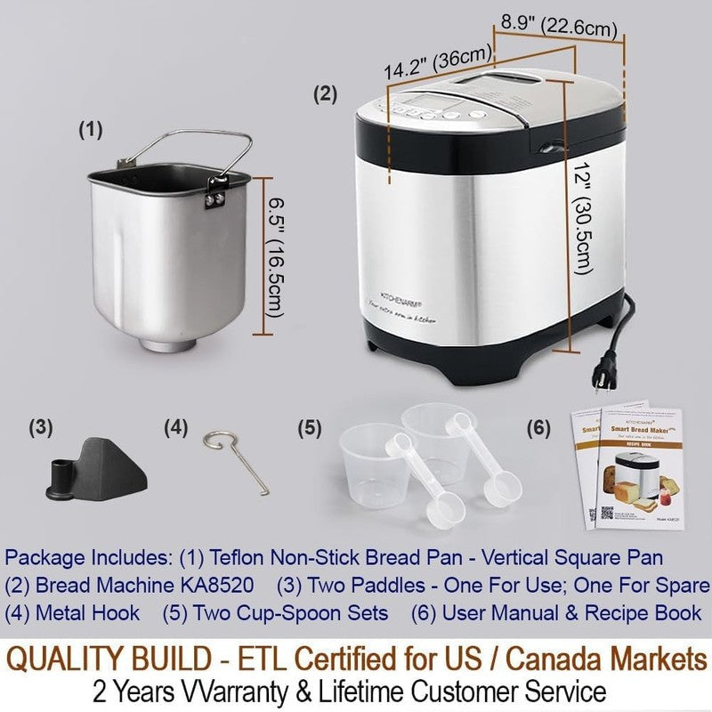 29-in-1 Bread Maker 2LB Smart Gluten Free w/ Stainless Steel6