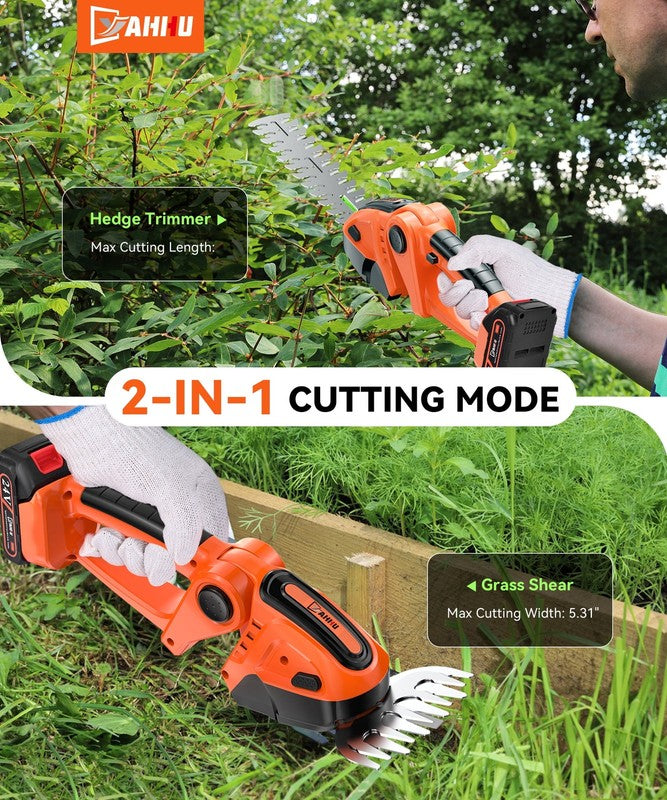 Cordless Hedge Trimmer, 3 in 1 Handheld Electric Grass Trimmer , Trimmer for Bus1
