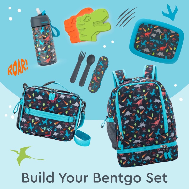Kids 2 in 1 Backpack and Insulated Lunch Bag Set Dinosaur Print Water Resistant 5