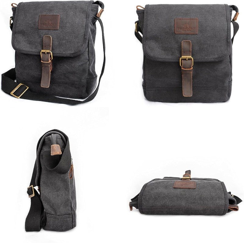 Canvas Messenger Bag Small Crossbody Travel Work Anti Theft Shoulder Phone Bag3