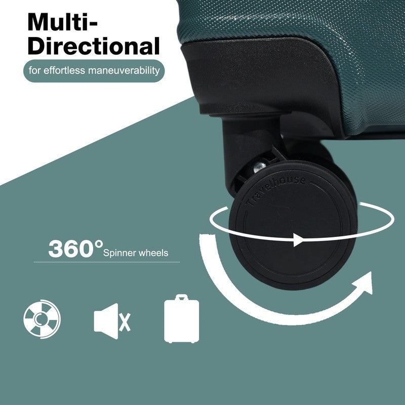 20" Underseat Hard-Sided Carry-On Luggage, Spinner Wheels, Abs,Green4
