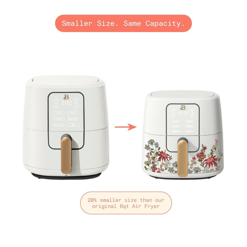 6 Qt Air Fryer w/ Turbocrisp Technology Evergood Ceramic Nonstick White Flower4