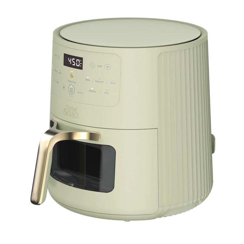 6QT Air Fryer with Thymecrisp Ceramic Nonstick Basket Eucalyptus Green1