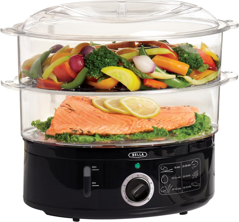 2 Tier Food Steamer 7.4QT Stainless Steel Auto Shutoff Stackable Black9