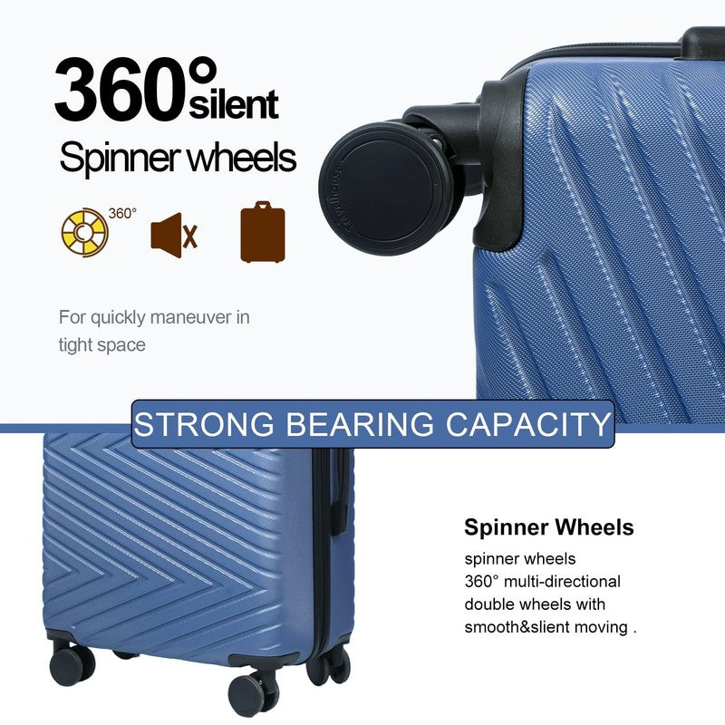 4 Piece Hardshell Luggage Set Hardside Lightweight Suitcase with TSA Lock Spinne4