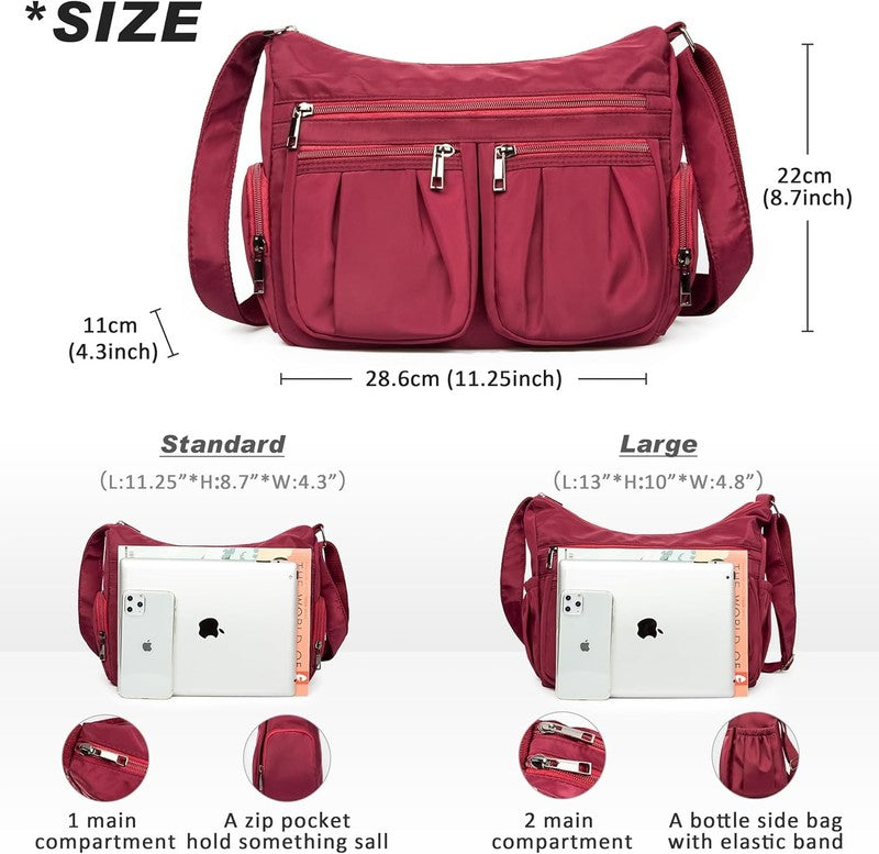 Women Crossbody Bag Waterproof Nylon Lightweight Shoulder Travel Purse Handbag2