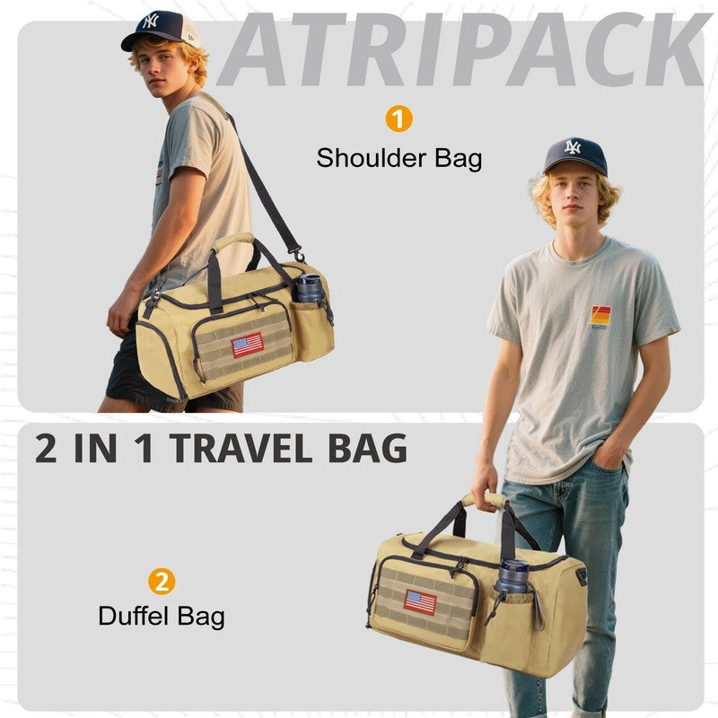 2 In 1 Gym Duffle Bag 40L Convertible Travel Bag Shoes Compartment Luggage2