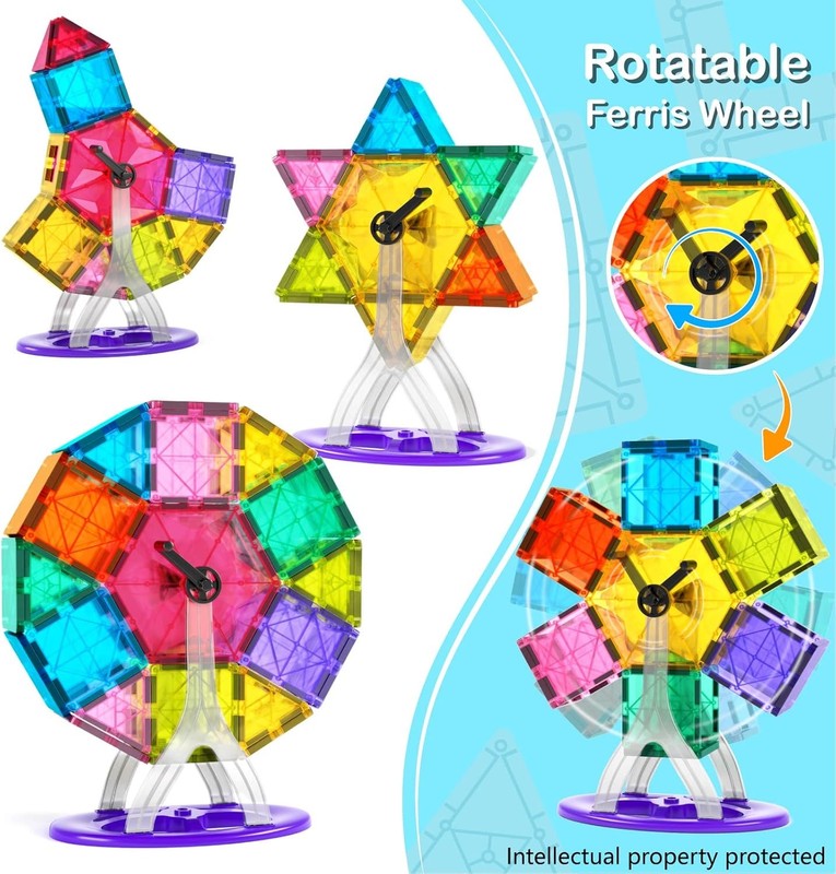 100Pcs Magnetic Tiles Building Blocks STEM Toy Educational Kit Ages 3+1