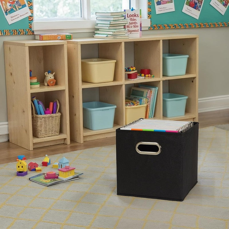 80 1 Foldable Fabric Storage Bins | Set of 6 Cubby Cubes with Handles | Black4