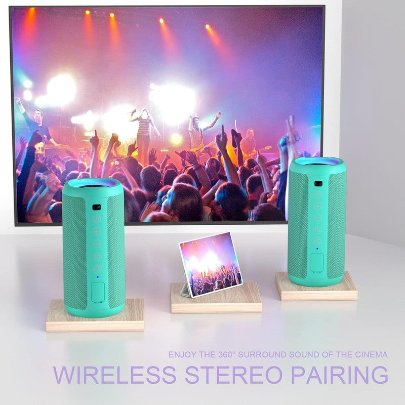 Portable Bluetooth Speaker 24W, IPX7, Deep Bass, RGB Lights, Dual Pairing2