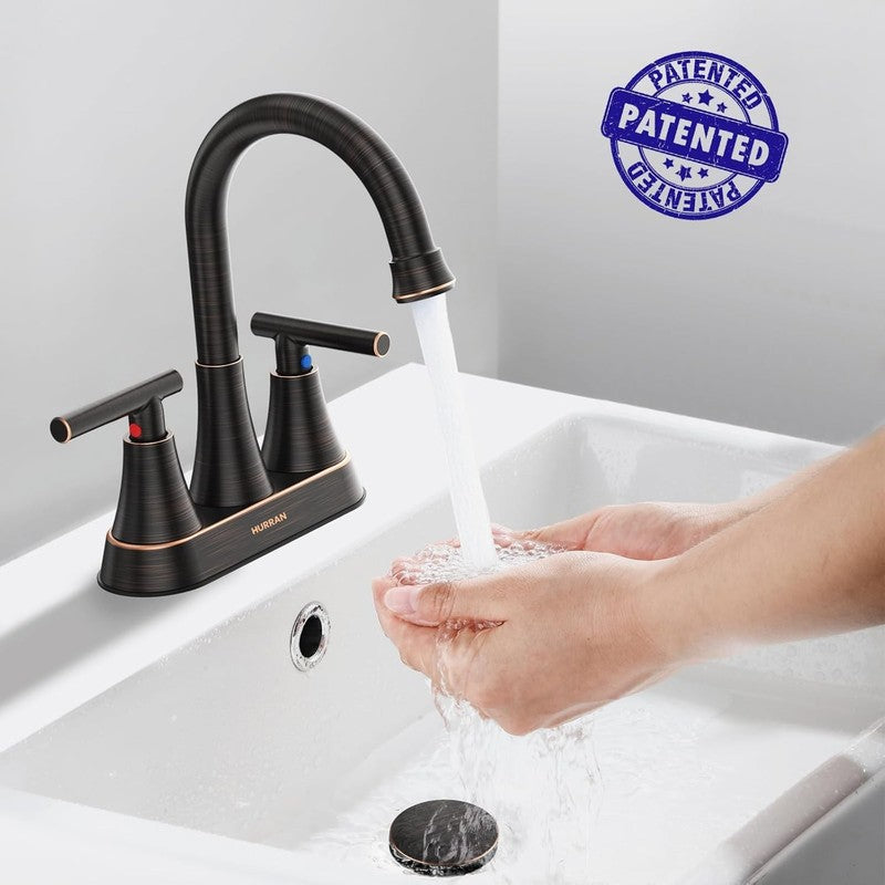 Bathroom Faucet 2 Pack Oil Rubbed Bronze 4" Centerset w/ Drain Hoses1