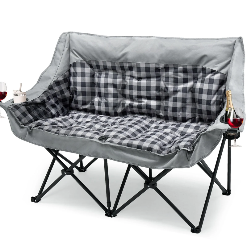 Oversized Double Camping Chair - 2-Person Heavy Duty Folding Chairs for Outdoor 8