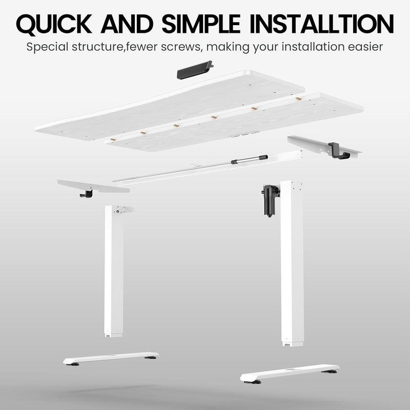 55x28 Electric Standing Desk Adjustable Height Sit Stand Home Office White6