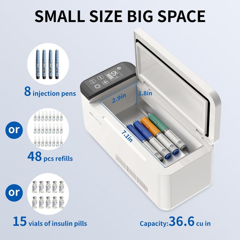 Portable Insulin Cooler Travel Case Rechargeable Mini Fridge LCD Display7