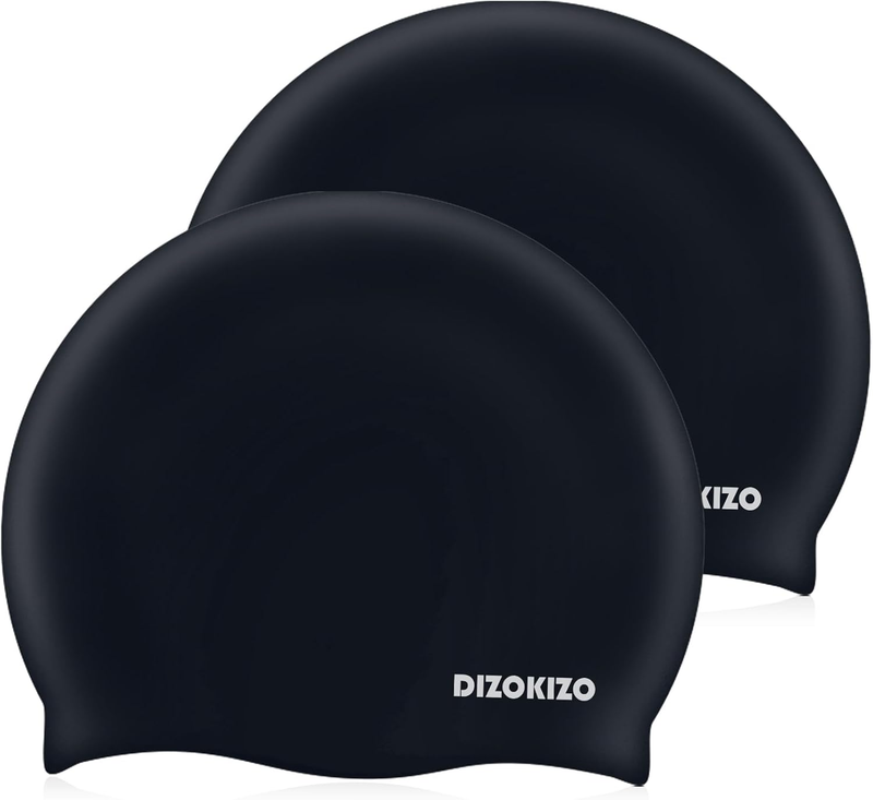 Unisex Silicone Swim Cap 2 Pack Waterproof Non Slip Swimming Cap8