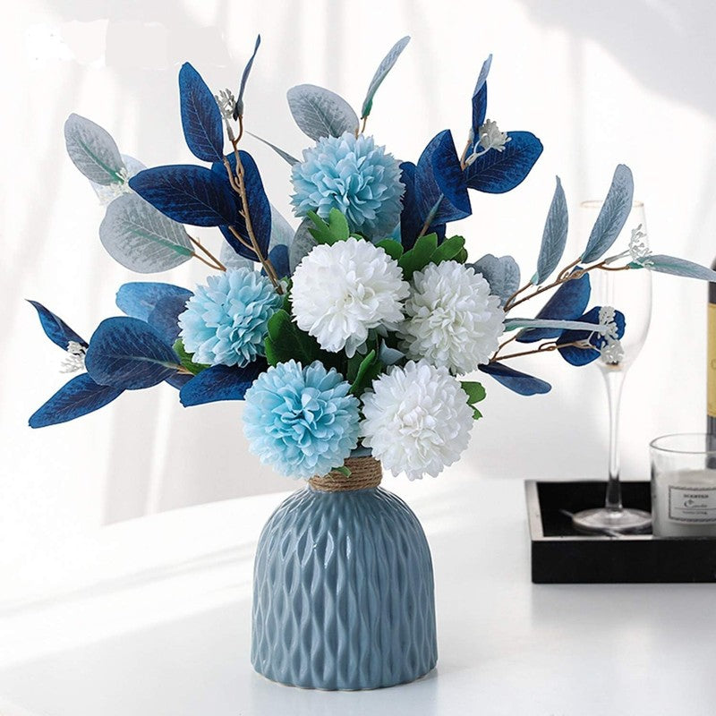 Artificial Hydrangea Flowers with Vase Table Centerpiece Home Wedding Decor2