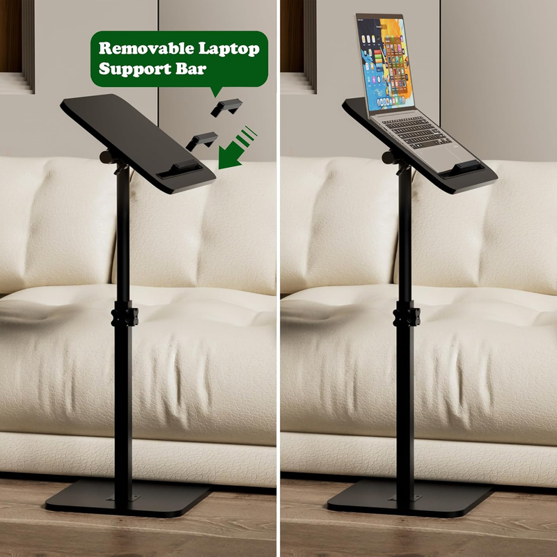 C Table Sofa Side Tray Black Swivel Adjustable Height Laptop Desk Tablet Holder4