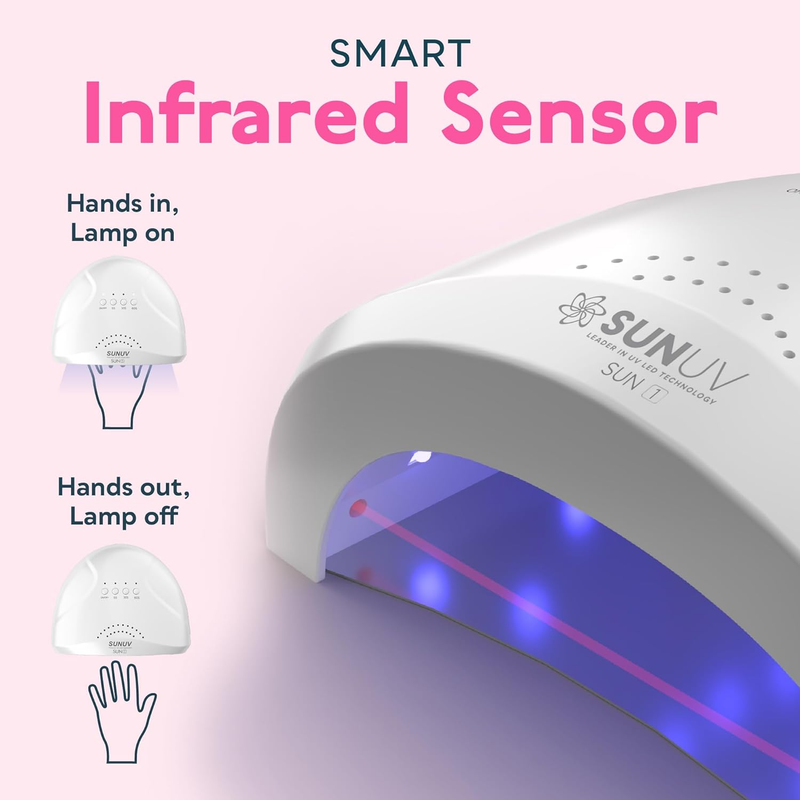 UV LED Nail Lamp, Gel Light for Nail Polish UV Dryer with 3 Timers Sunone White7
